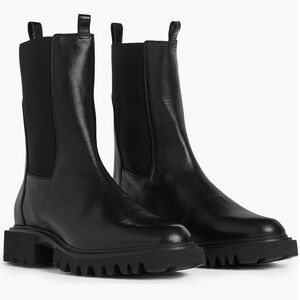 BNWT! All Saints Black Leather Combat Boots 10US/40EU